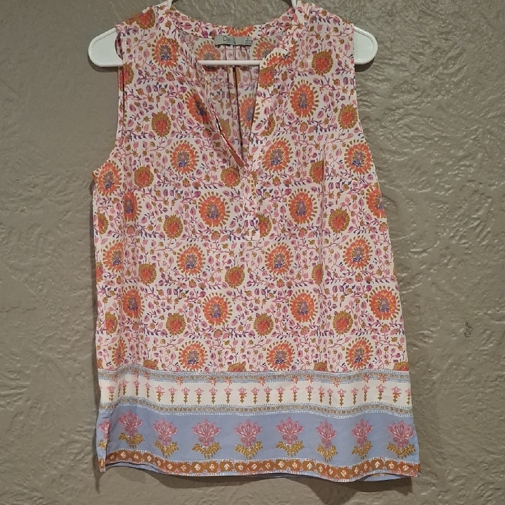 Dalia Vibrant Floral Sleeveless Blouse